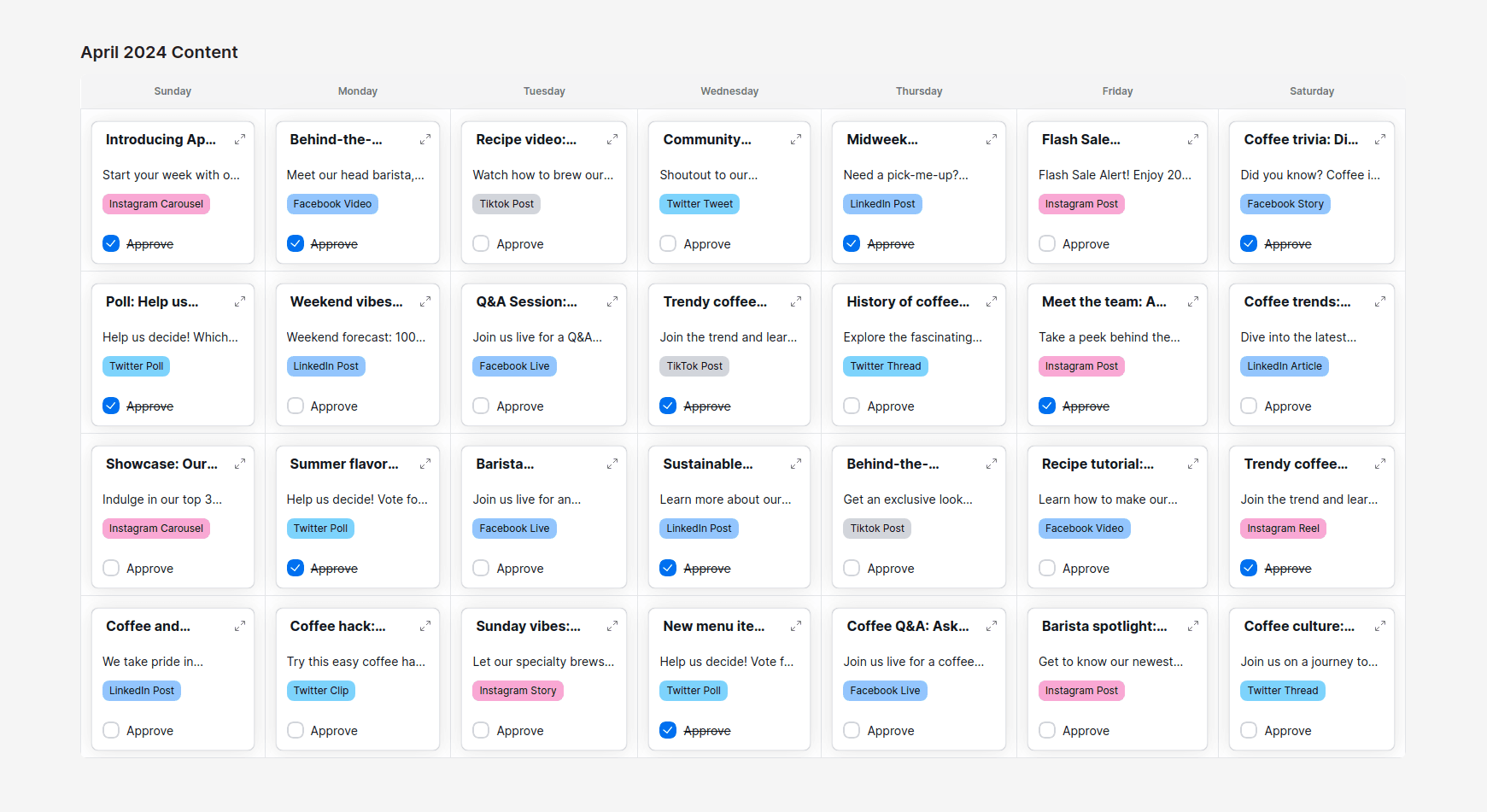 Stackoia content calendar screenshot